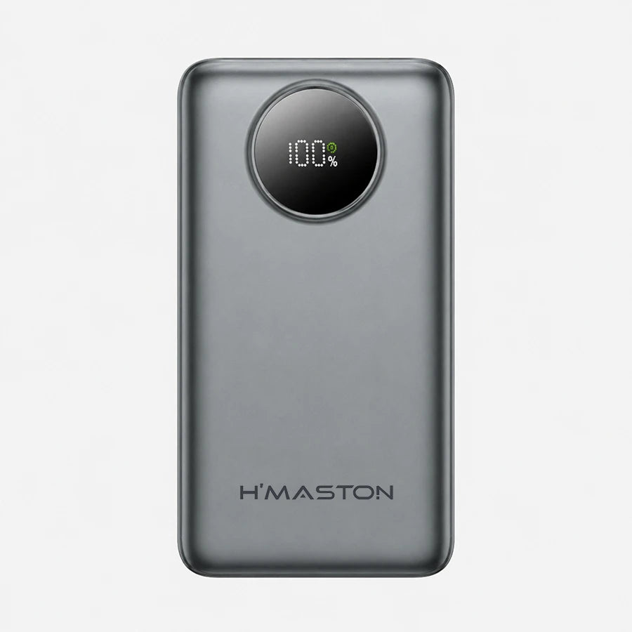 H'Maston Power Bank YD101 10000mAh - Carregamento Rápido 22.5W Grafite
