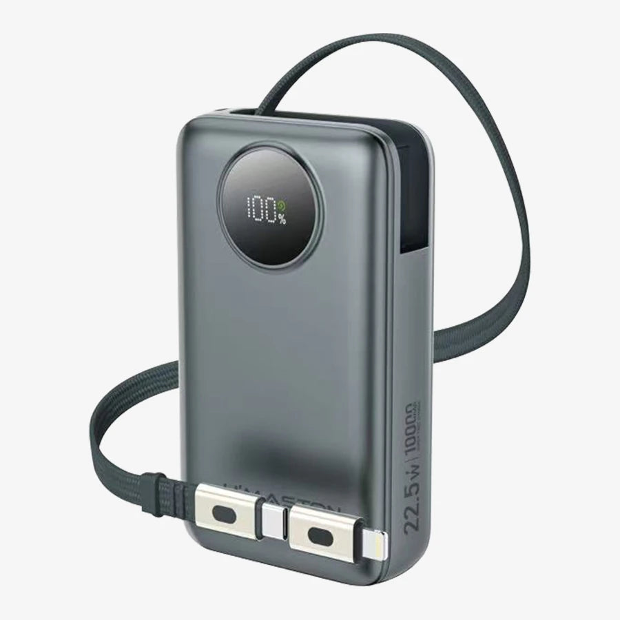 H'Maston Power Bank YD101 10000mAh - Carregamento Rápido 22.5W Grafite