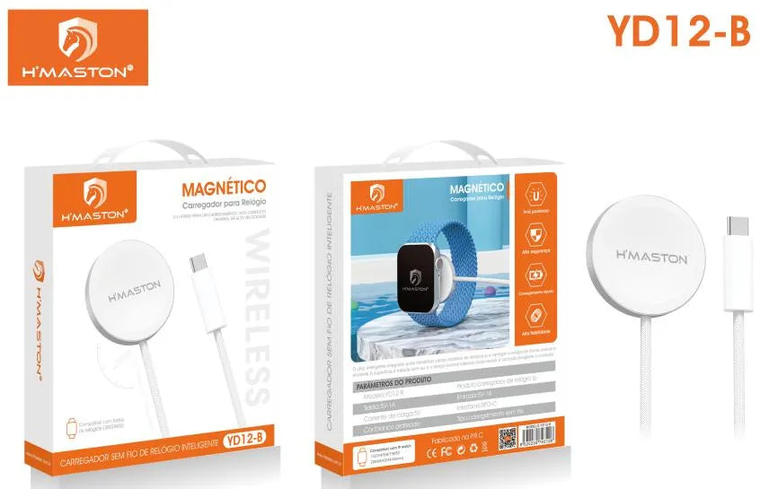 H'Maston YD12-B Carregador Magnético Tipo C para Relógio