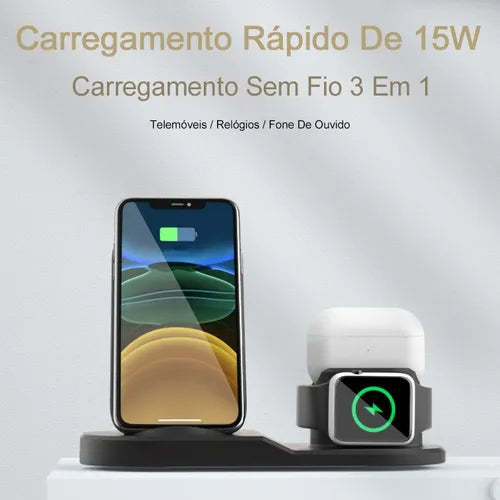 H'Maston YD15 Carregador Sem Fios 3 em 1 Qi - Eleadermall