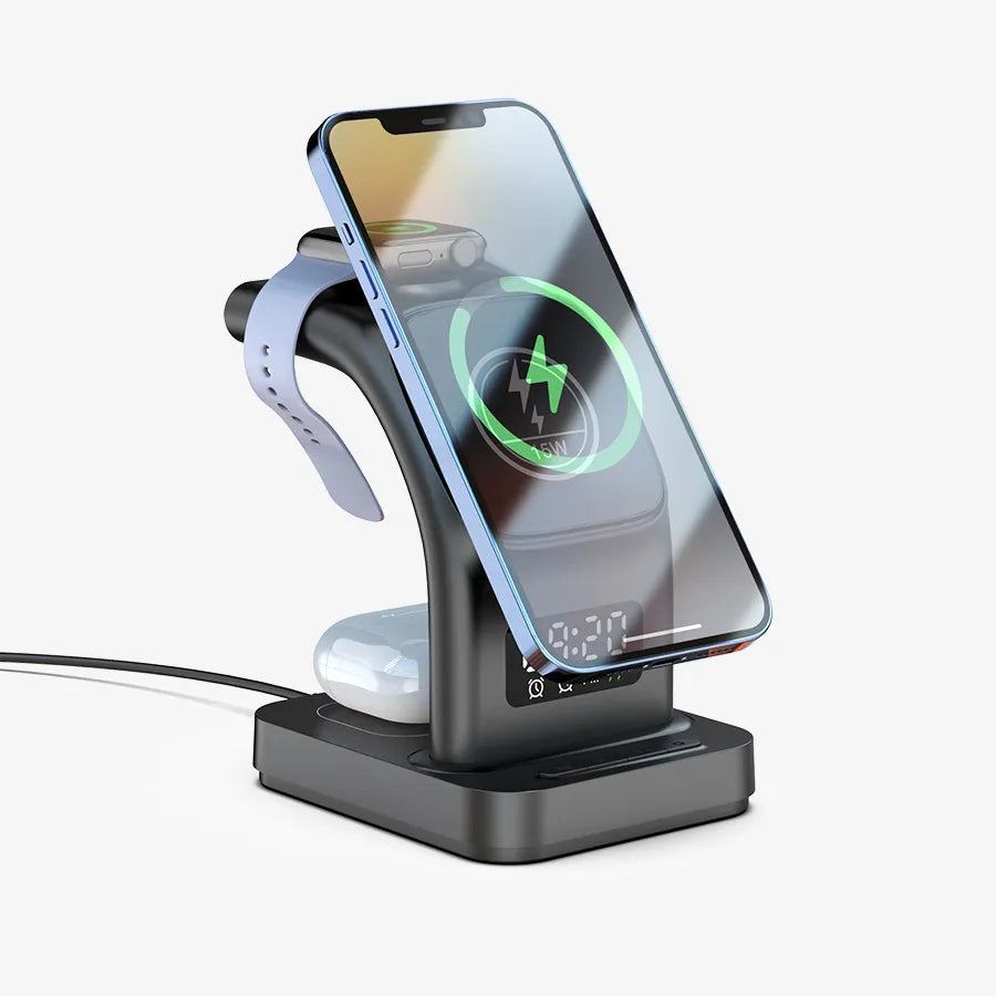 H'Maston YD31 Carregador 5 em 1 com Relógio 15W