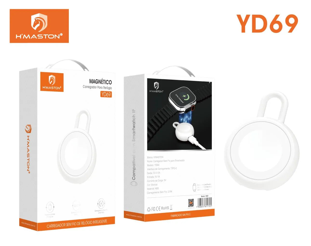 H'Maston YD69 Carregador Magnético Sem Fio para Smartwatch