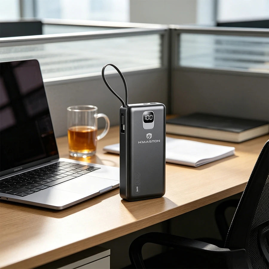 H'Maston YD71 Power Bank 20000mAh com Display Digital - Carregue 3 Dispositivos