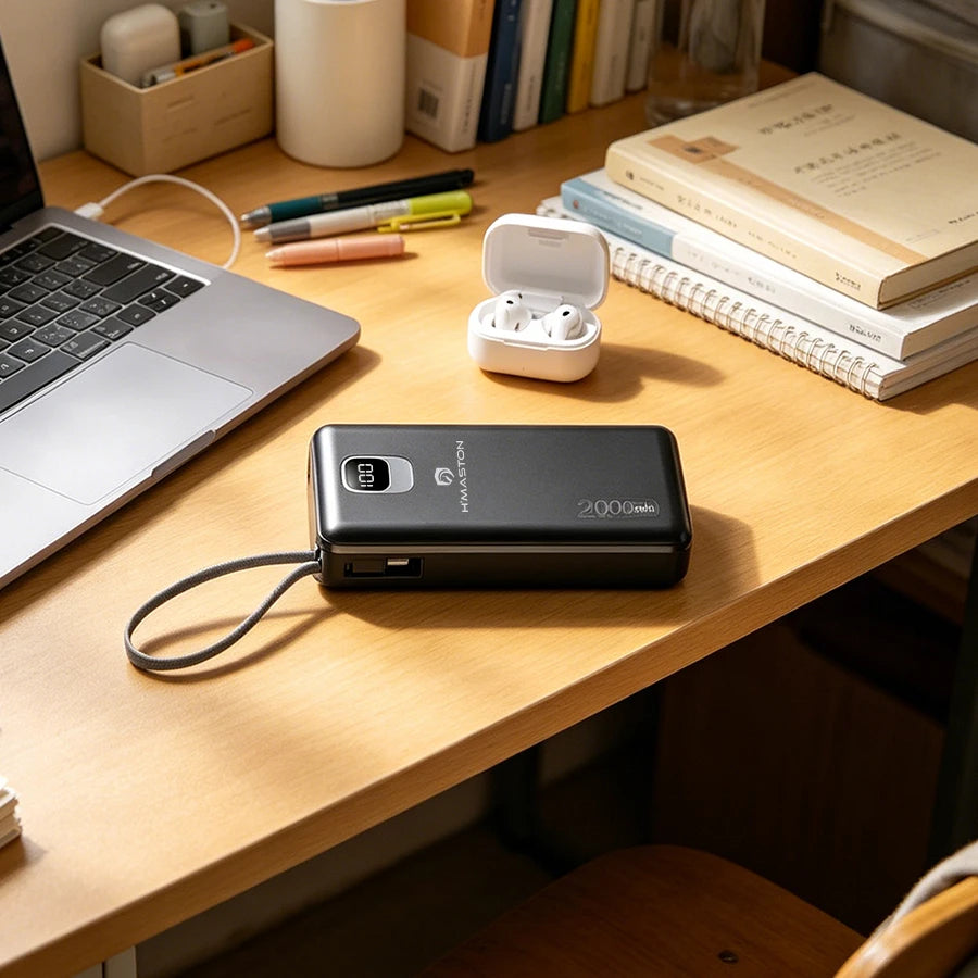 H'Maston YD71 Power Bank 20000mAh com Display Digital - Carregue 3 Dispositivos