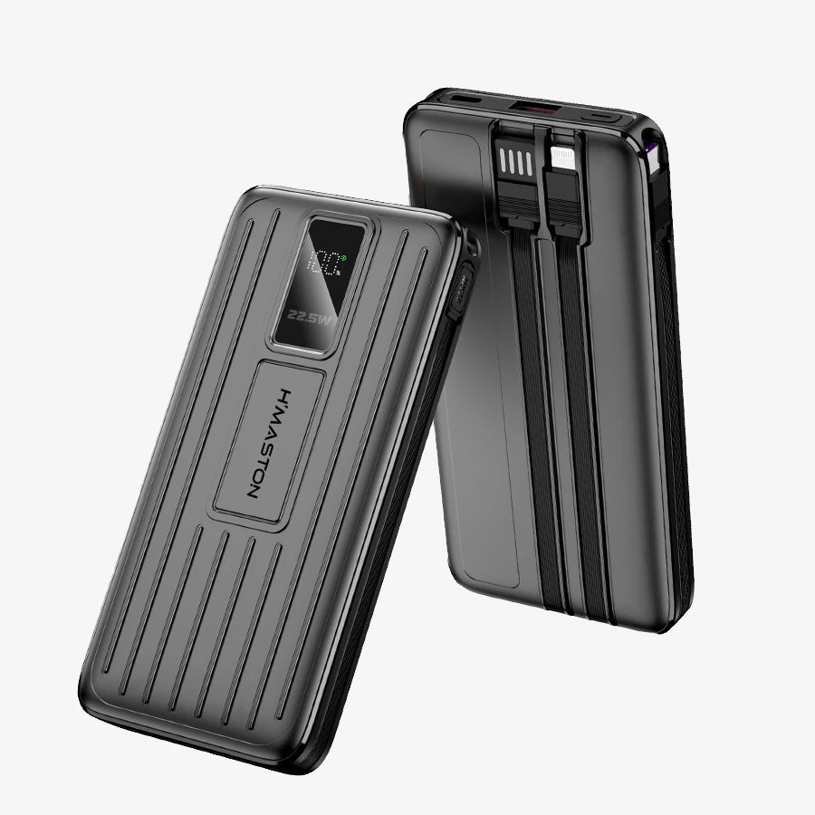H'Maston YD82 Power Bank 10000mAh 22.5W com 3 Cabos Integrados