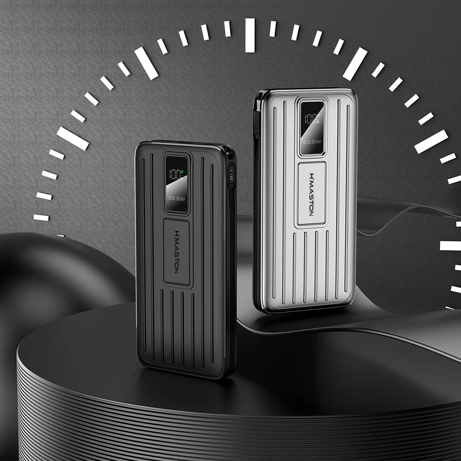 H'Maston YD82 Power Bank 10000mAh 22.5W com 3 Cabos Integrados