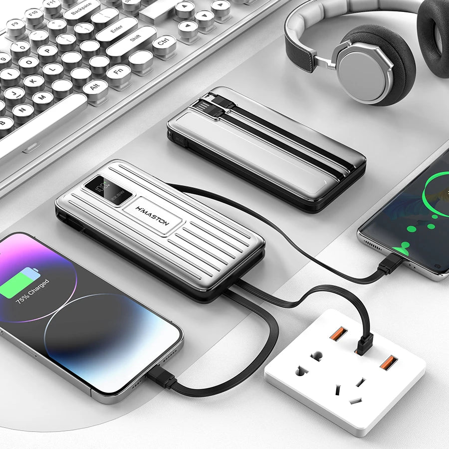 H'Maston YD82 Power Bank 10000mAh 22.5W com 3 Cabos Integrados