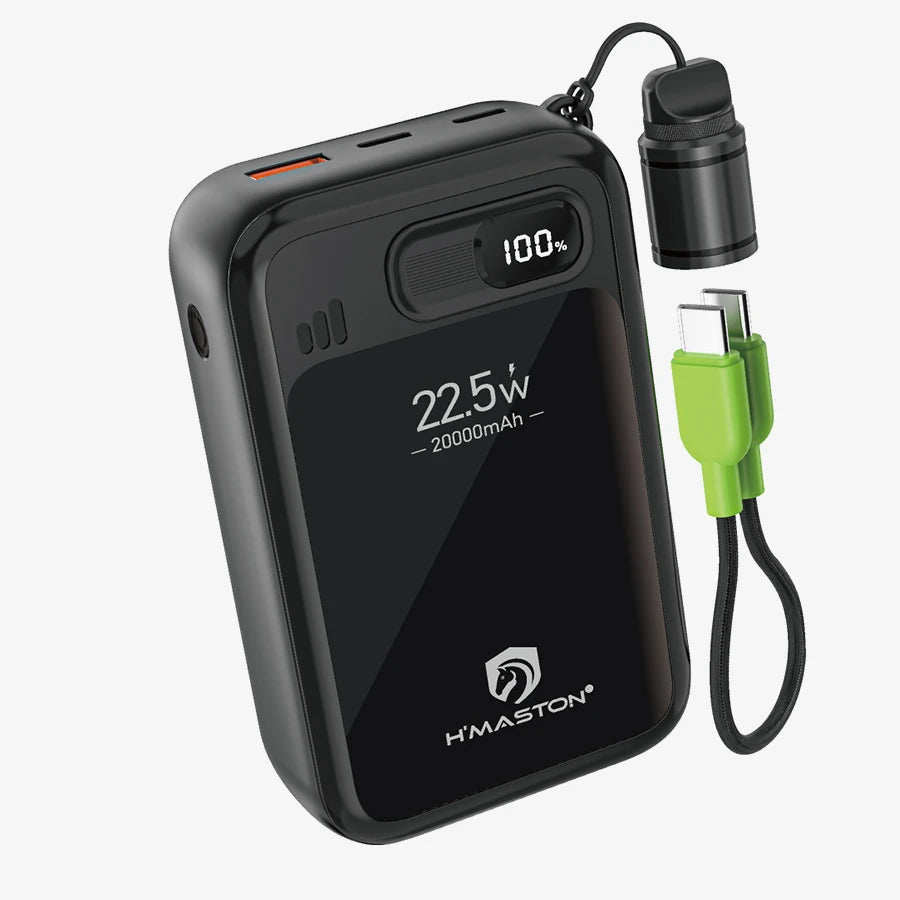 H'Maston YD91 - Power Bank 20000mAh 22.5W com Carregamento Rápido Bidirecional USB-C