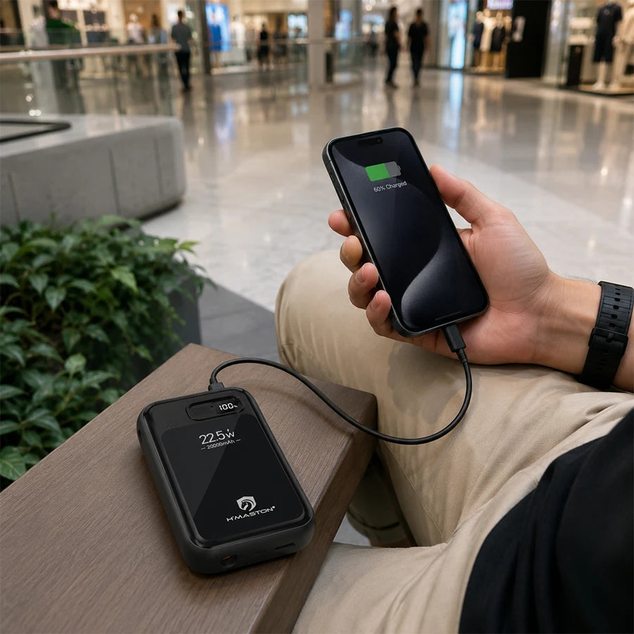 H'Maston YD91 - Power Bank 20000mAh 22.5W com Carregamento Rápido Bidirecional USB-C