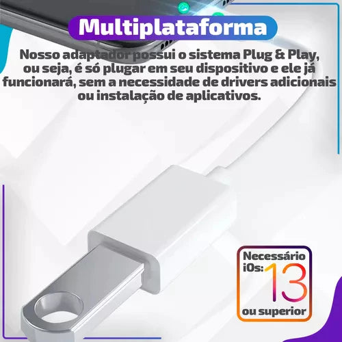 H'Maston ZHQ11 Cabo OTG Lightning para iPhone - Eleadermall