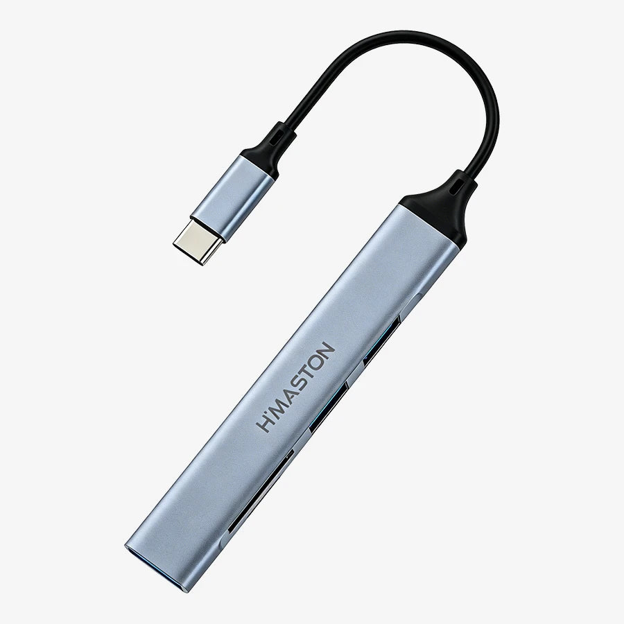H'Maston ZHQ23 Hub USB Tipo-C 5 Portas 3.0 4K Carregamento Rápido