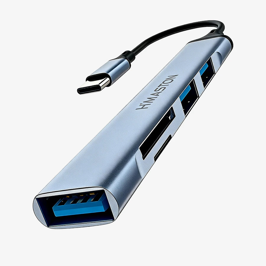 H'Maston ZHQ23 Hub USB Tipo-C 5 Portas 3.0 4K Carregamento Rápido