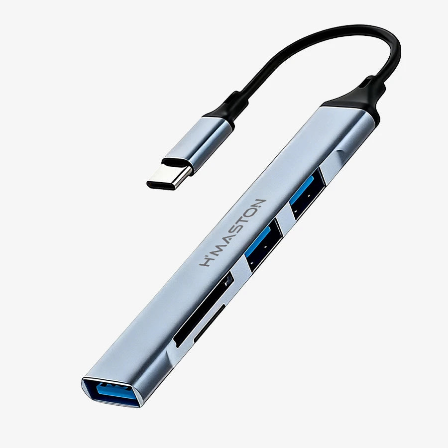 H'Maston ZHQ23 Hub USB Tipo-C 5 Portas 3.0 4K Carregamento Rápido