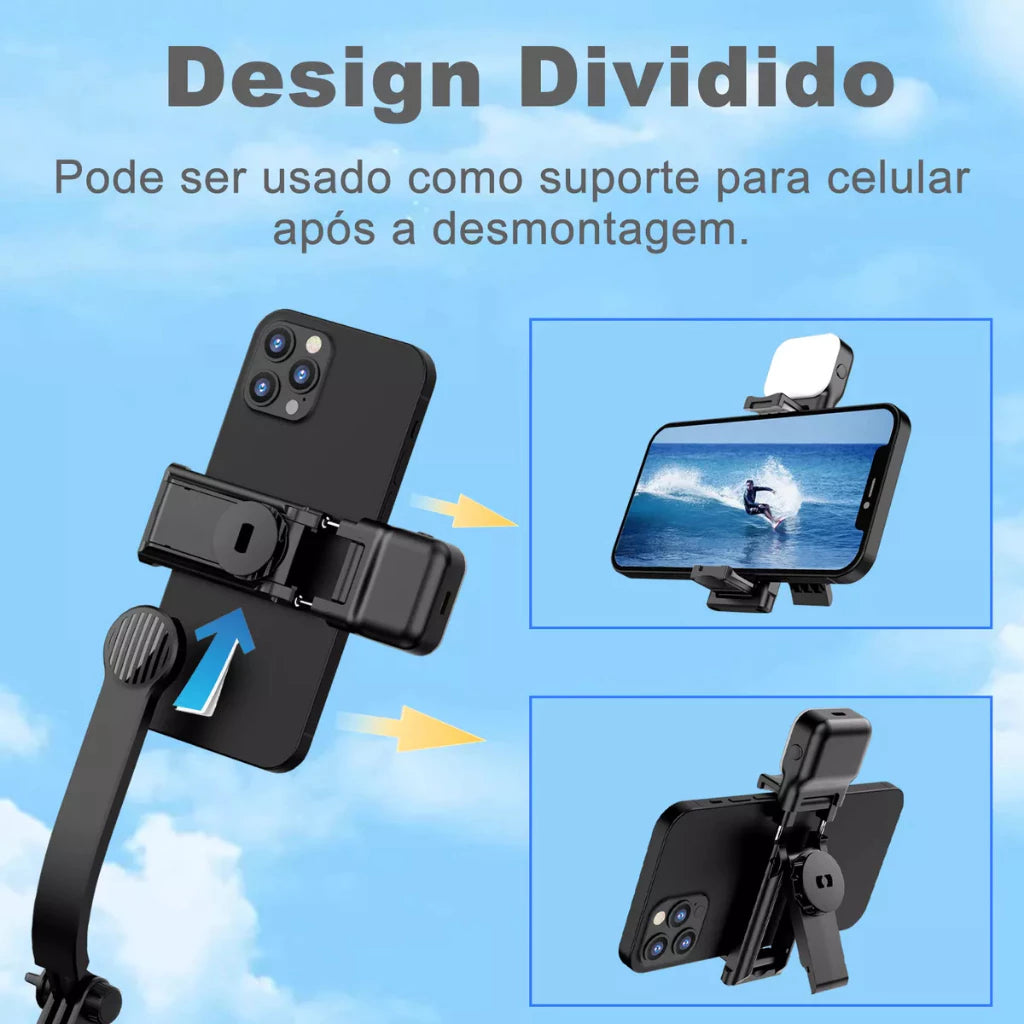 H'Maston ZP007 Selfie Bluetooth Tripé com LED e Controle - Eleadermall