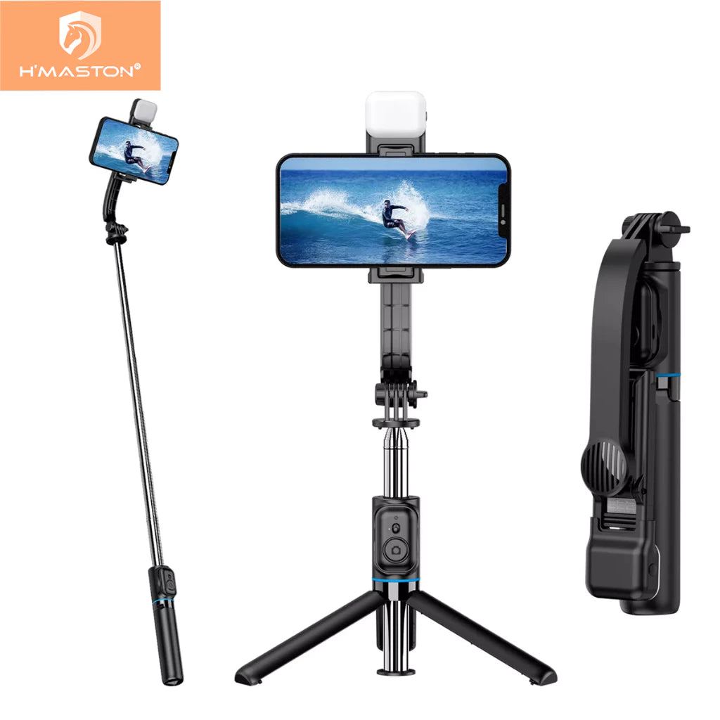 H'Maston ZP007 Selfie Bluetooth Tripé com LED e Controle - Eleadermall