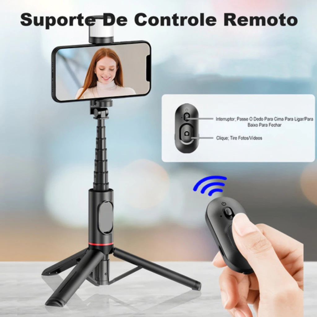 H'maston ZP11 Bastão Selfie Bluetooth com LED - Eleadermall
