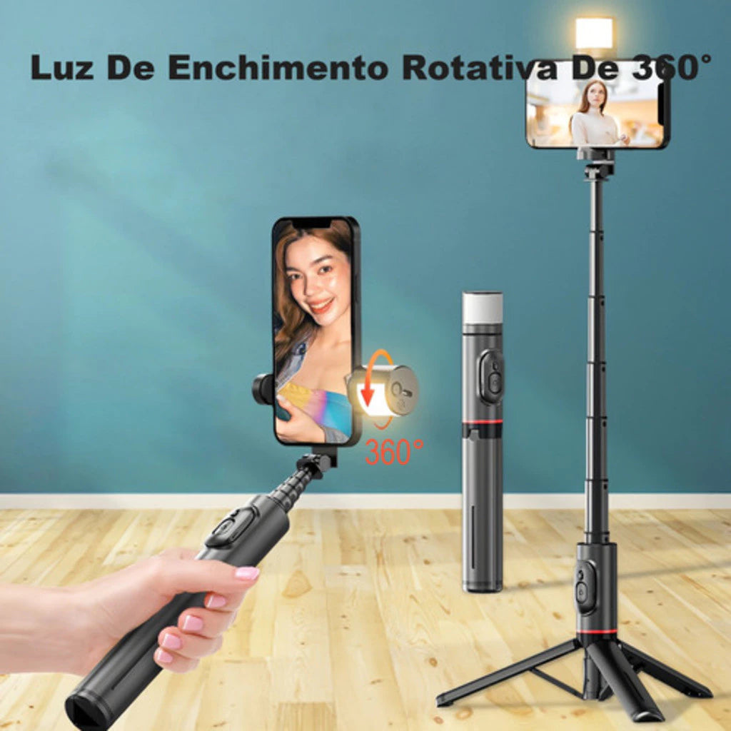 H'maston ZP11 Bastão Selfie Bluetooth com LED - Eleadermall