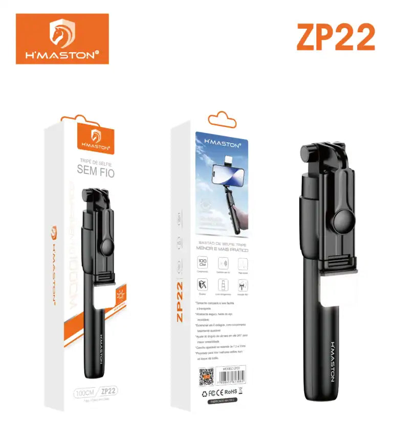 H'Maston ZP22 Bastão Tripé Selfie com Luz LED