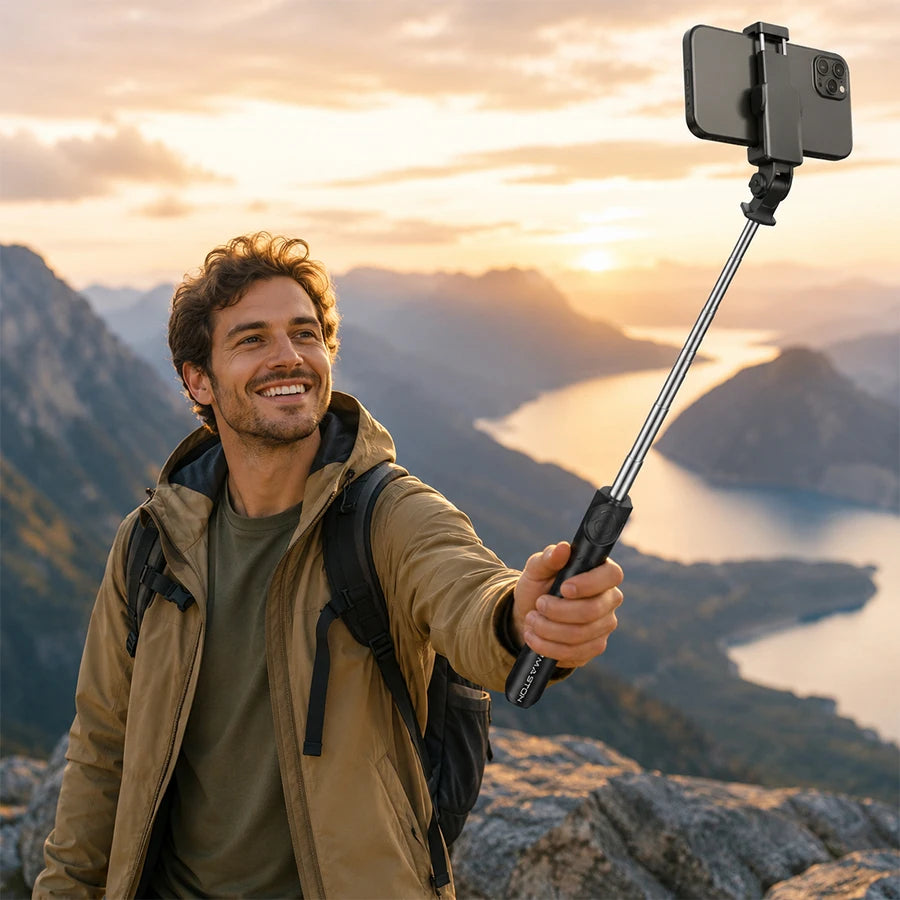 H'Maston ZP004 Pau de Selfie Retrátil Bluetooth com Controle