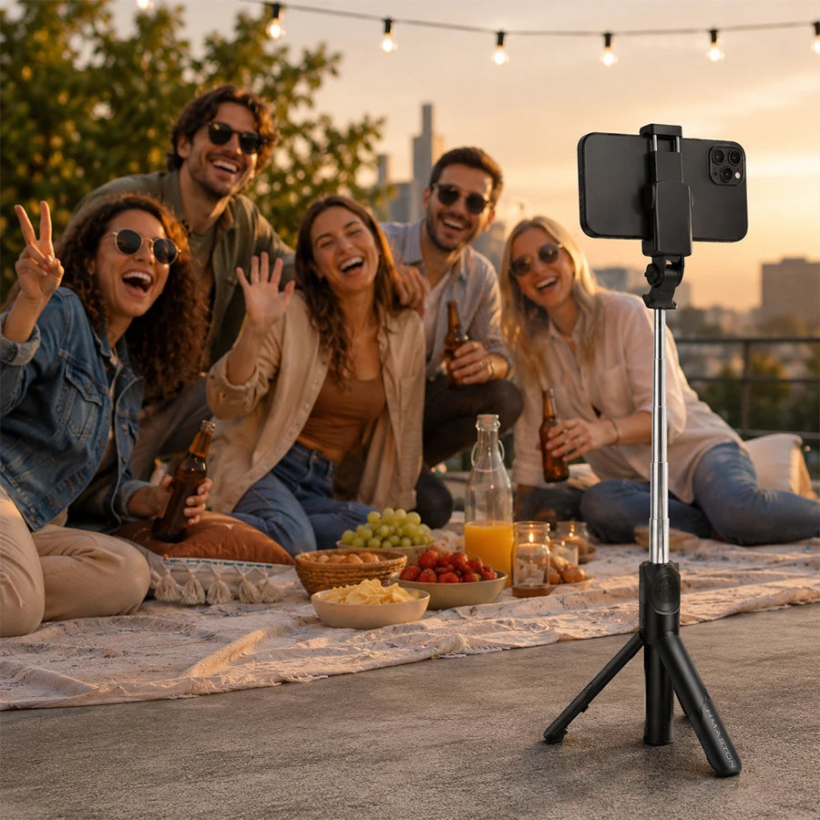 H'Maston ZP004 Pau de Selfie Retrátil Bluetooth com Controle