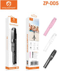 H'Maston ZP005 Pau de Selfie Tripé Bluetooth Compacto e Ajustável