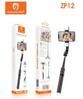 H'Maston ZP12 Tripé Selfie Stick Bluetooth com Luz 360°