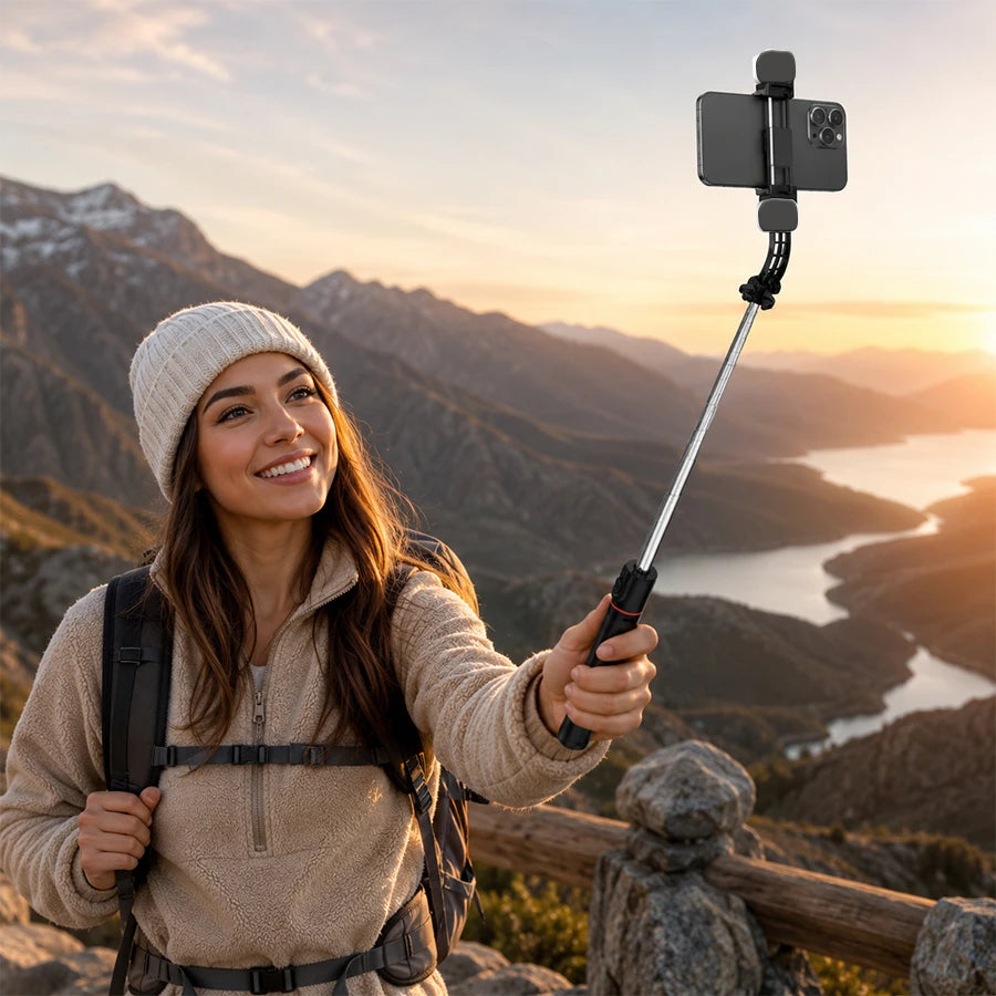 H'maston ZP13 Tripé Retrátil com Controle Bluetooth e LED