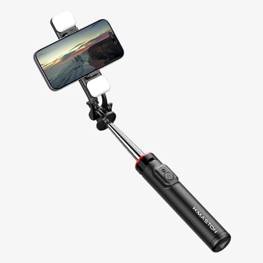 H'Maston ZP15 Bastão de Selfie Bluetooth 1.35M com Tripé e LED