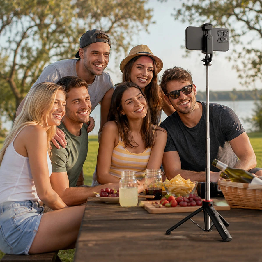 H'Maston ZP15 Bastão de Selfie Bluetooth 1.35M com Tripé e LED