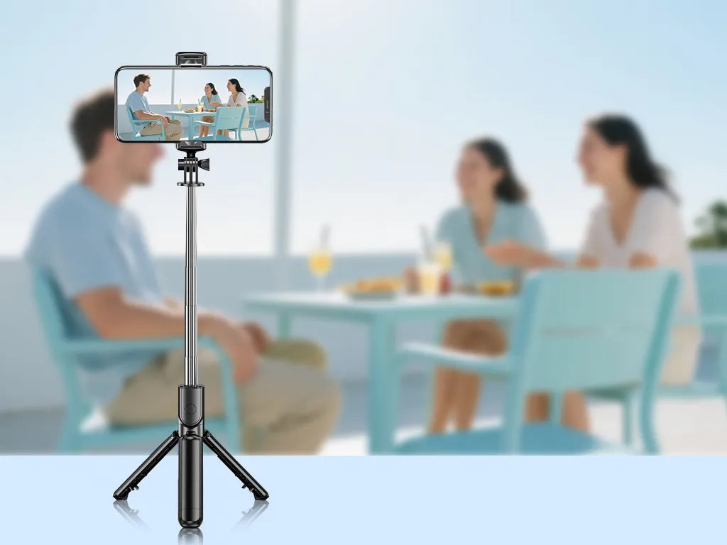 H'Maston ZP19 Pau de Selfie com Tripé 70cm e LED - Eleadermall