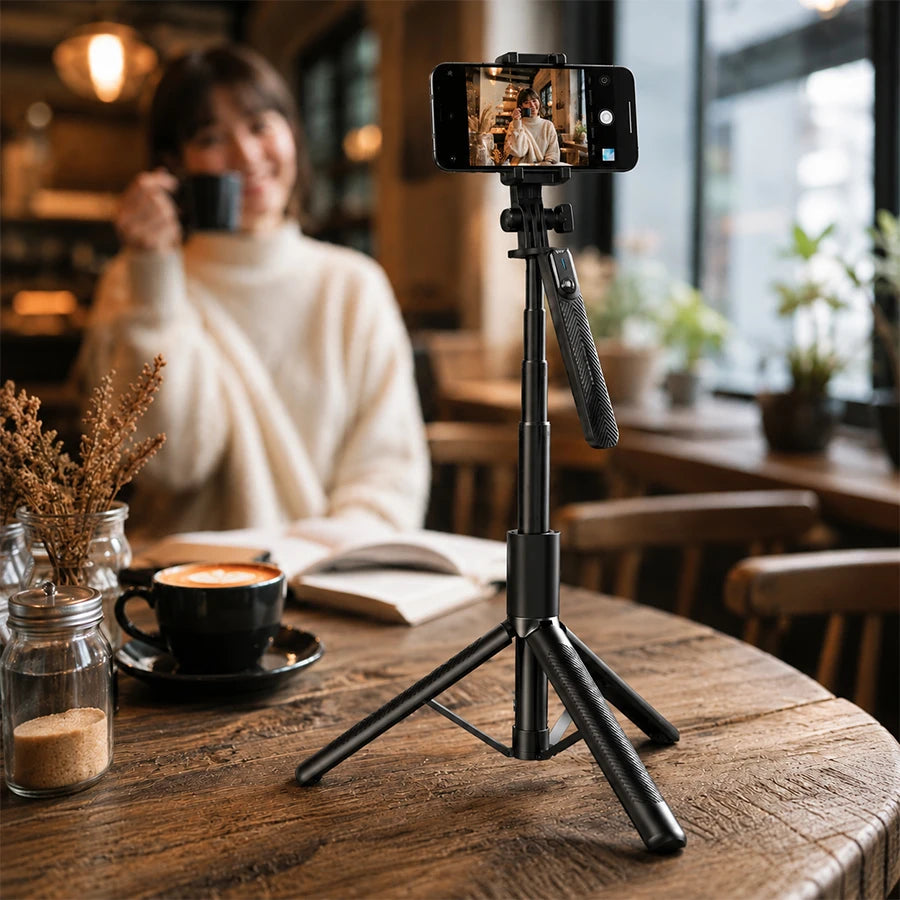 H'Maston ZP29 - Tripé de Selfie com Bluetooth e Estabilização
