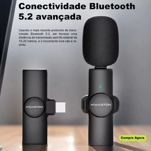 H'maston MK03/04 Microfone Lapela Bluetooth - Som Profissional