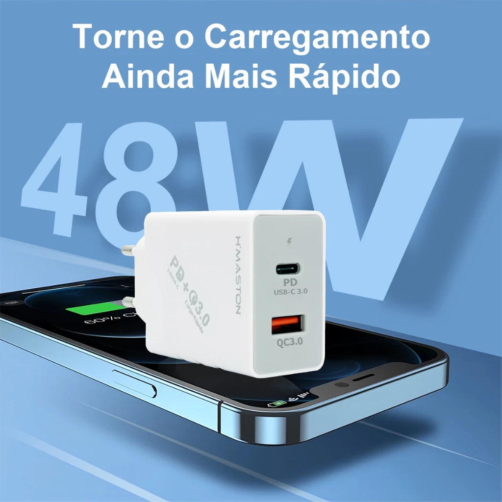 H'Maston Y41: Carregador Turbo 48W com Cabo V8 - Eleadermall