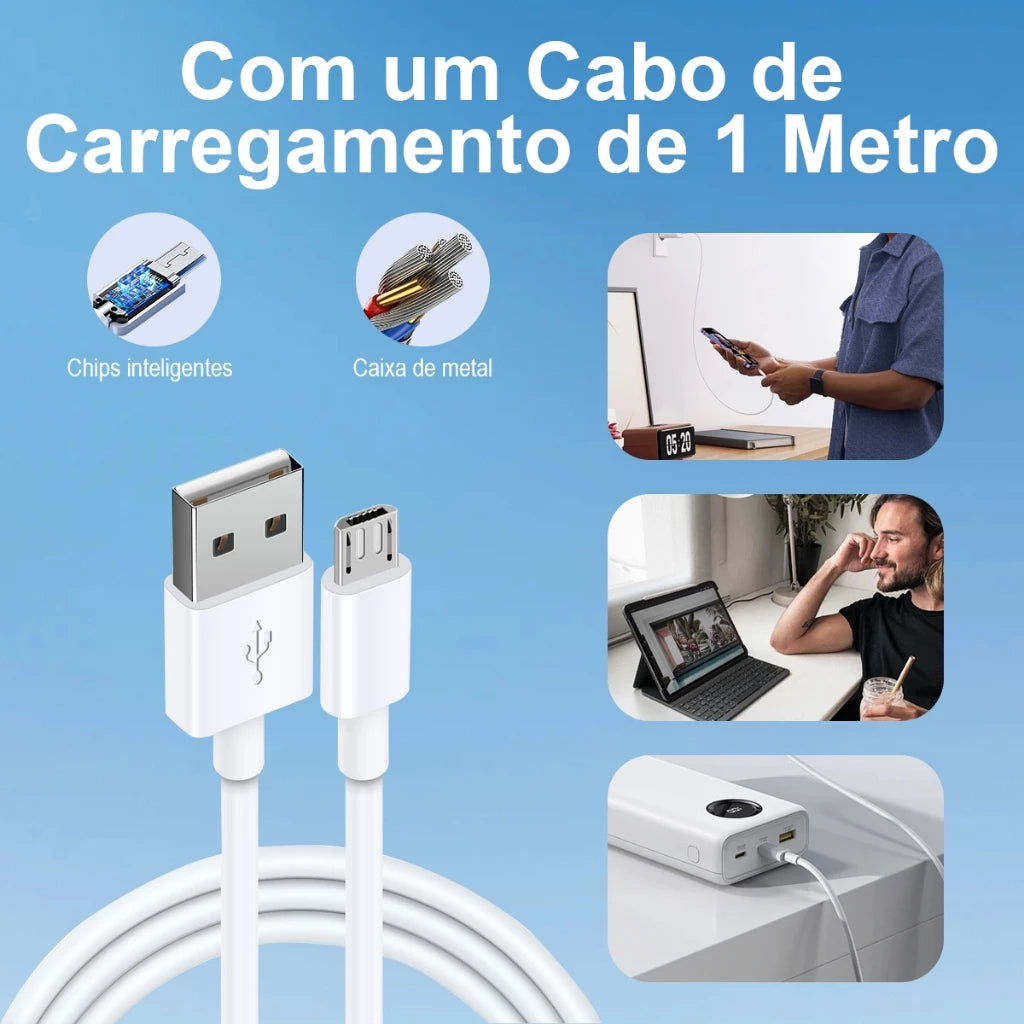 H'Maston Y41: Carregador Turbo 48W com Cabo V8 - Eleadermall