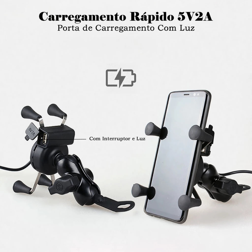 H'Maston CJ110: Suporte Moto com USB e LED - Eleadermall