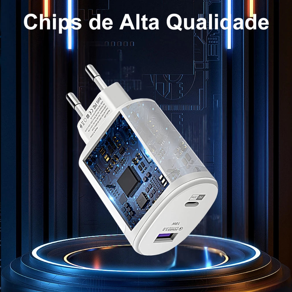 H'Maston LR11 Carregador 38W PD20W QC3.0 Rápido Portátil