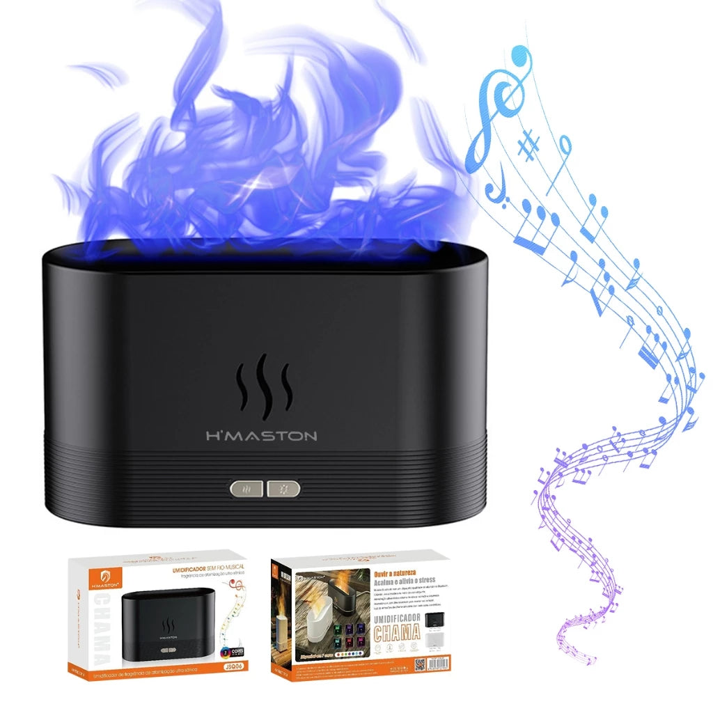 H'Maston JSQ06 Umidificador Bluetooth com Efeito Chamas LED