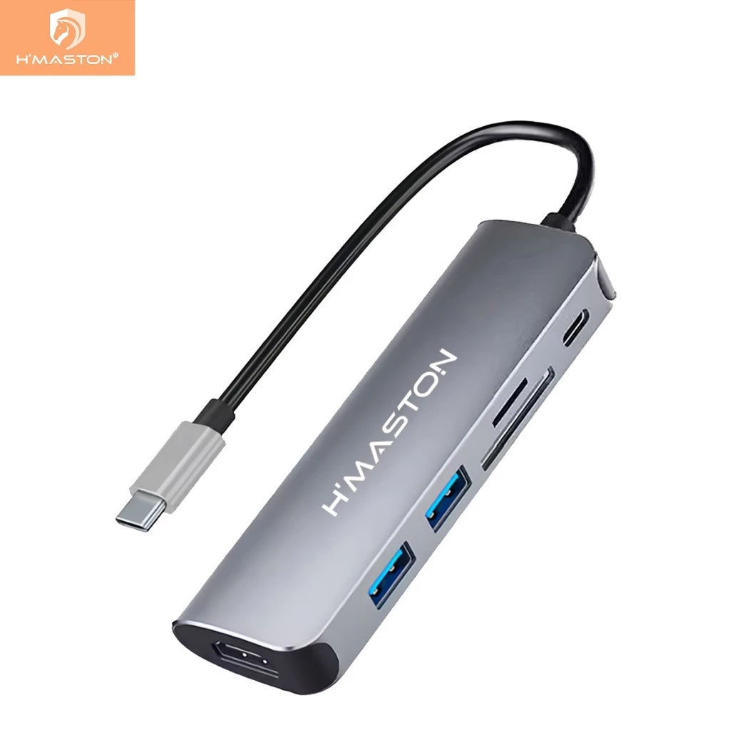 H'Maston ZHQ01 Hub USB-C 6 em 1: Conectividade e Praticidade