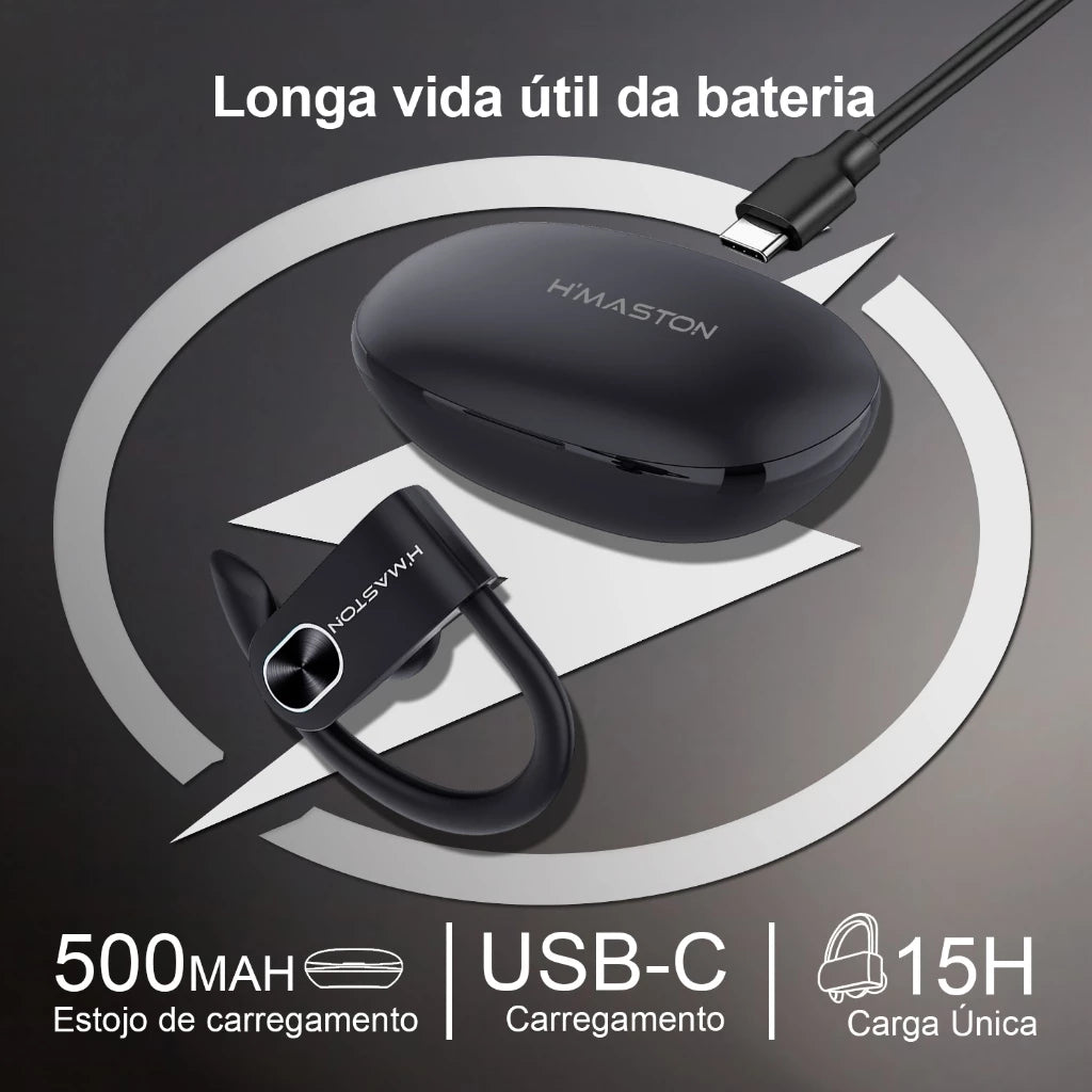 H'Maston RS52 Fone de Ouvido Bluetooth 5.3 Esportivo IPX5