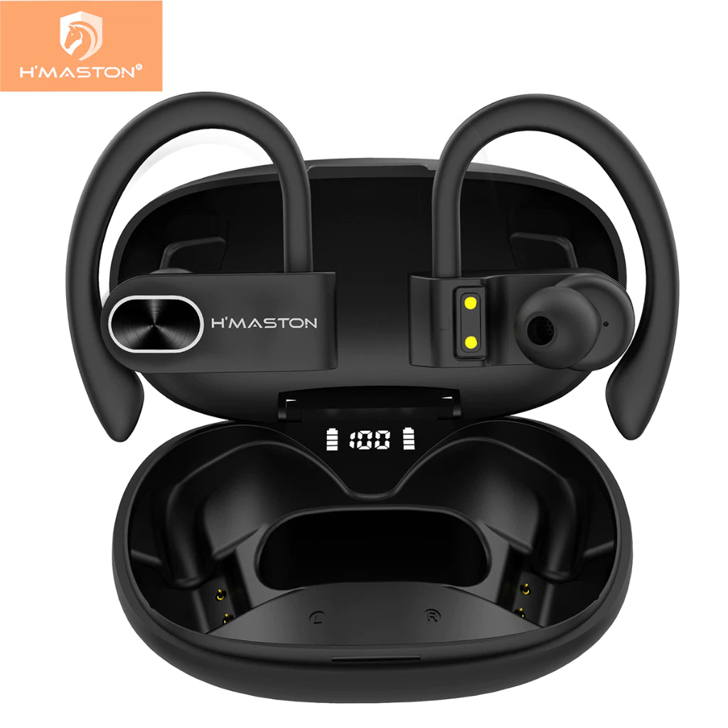 H'Maston RS52 Fone de Ouvido Bluetooth 5.3 Esportivo IPX5