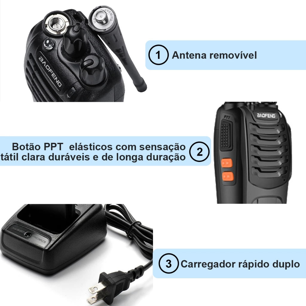 H'Maston BF777S Rádio Comunicador Profissional 16 Canais