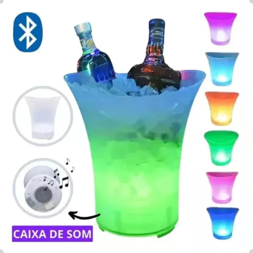 H'Maston AM45 Balde de Gelo Musical com Bluetooth e LED