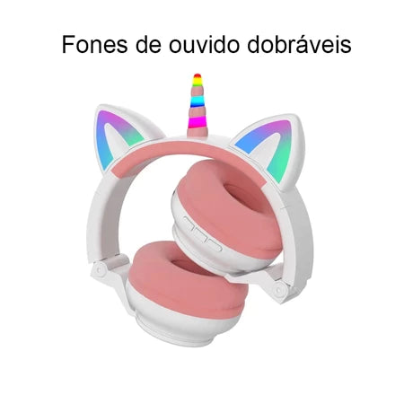 H'Maston SN04 Headset Infantil Sem Fio Unicórnio Bluetooth