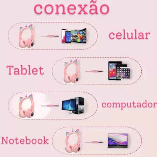 H'Maston SN04 Headset Infantil Sem Fio Unicórnio Bluetooth