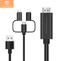 H'maston ZHQ06 Cabo Adaptador 3 Em 1 Tipo C Para Projetor Usb Tipo C Lightning v8