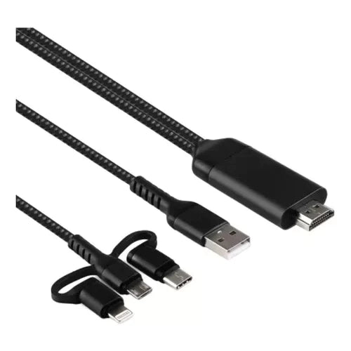 H'maston ZHQ06 Cabo Adaptador 3 Em 1 Tipo C Para Projetor Usb Tipo C Lightning v8