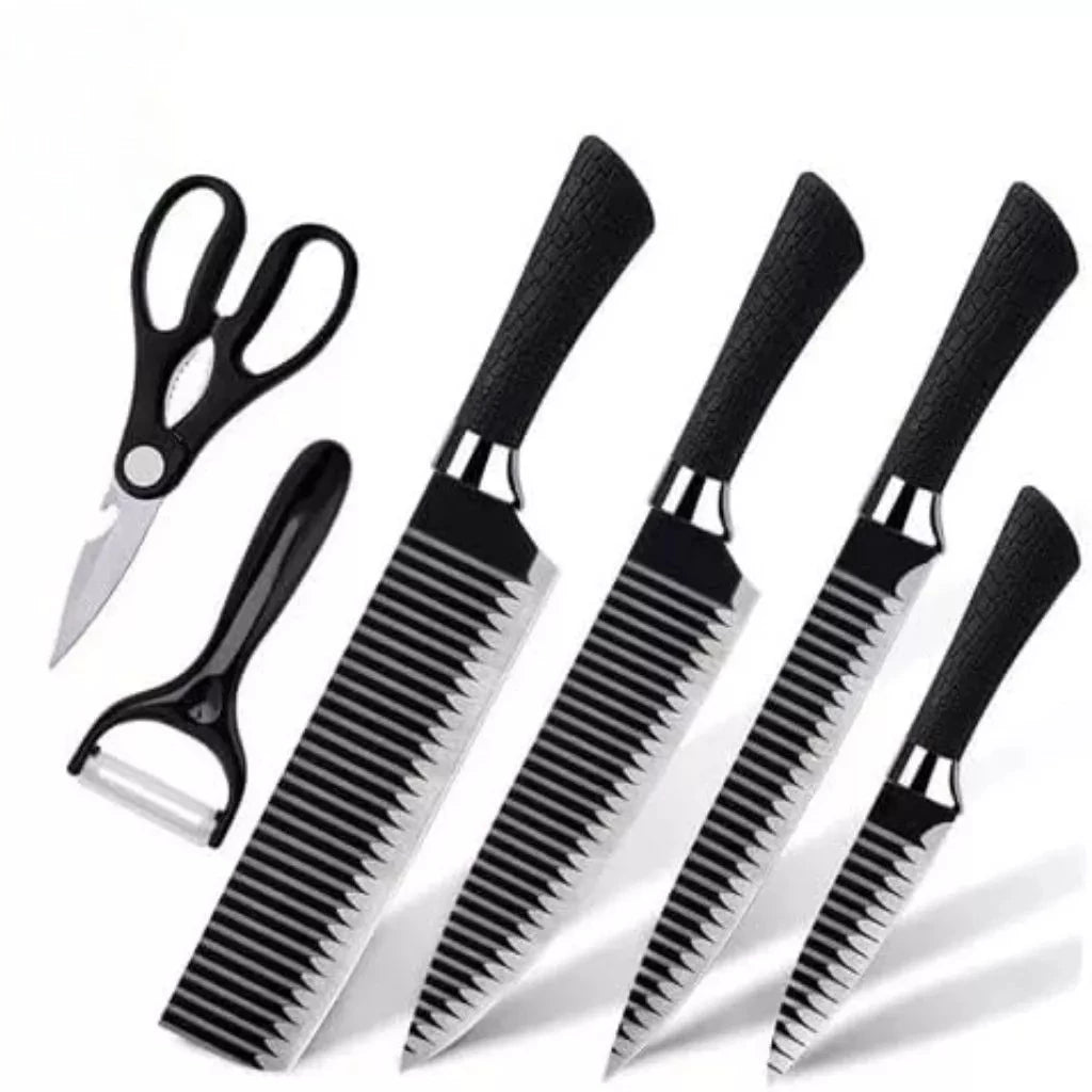 H'Maston DJ02 Conjunto de Facas - 6 Peças Inox Antiaderente