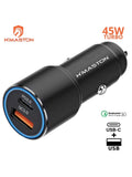 H'maston L06L Carregador Veicular 45W - Turbo USB Duplo Rápido