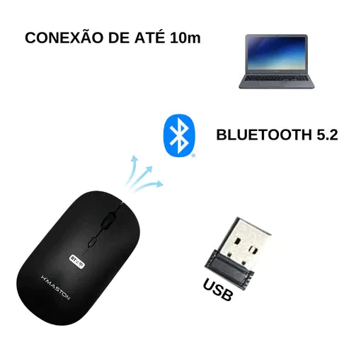 H'Maston MS04 Mouse Sem Fio Ergonômico 1600 Dpi Bluetooth