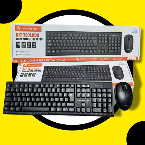 H'maston JP103 Kit Teclado e Mouse Sem Fio Ergonomia e Praticidade